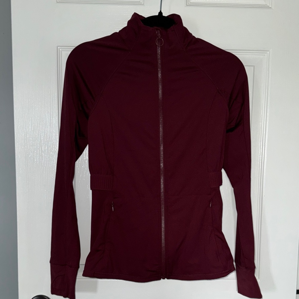 Fabletics full zip  Jacket- wine color XS EUC